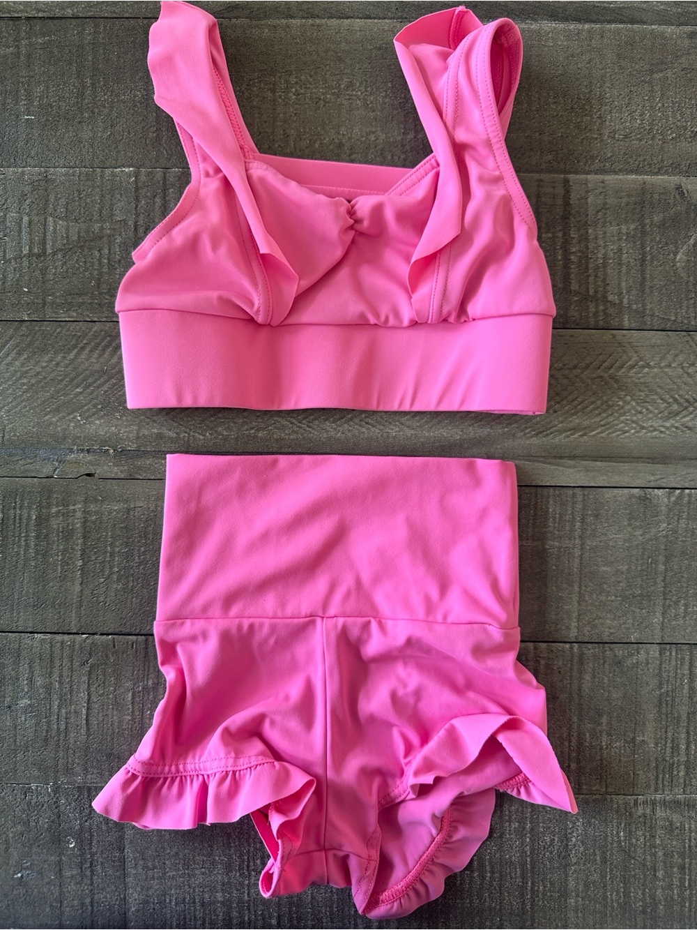 balera dance Bright Pink Ruffle Two-Piece Girls' dance set